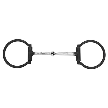 BAR H EQUINE Western Antique Fixed Ring Snaffle Bit Single Jointed